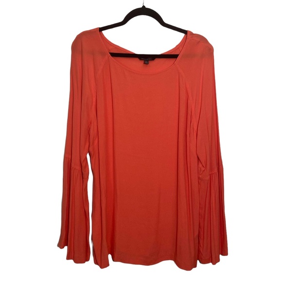 Banana Republic Women's Size XL Orange Blouse Top Flare Sleeve - Picture 7 of 7
